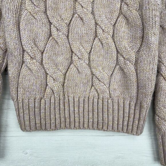 Evereve Sweater Women XS Pink Chunky Cable Knit Modern Pullover Wool Blend - Picture 5 of 15